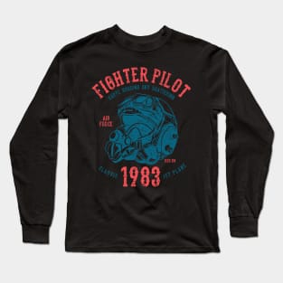 Fighter Pilot Air Force Classic Jet Plane 1983 Long Sleeve T-Shirt